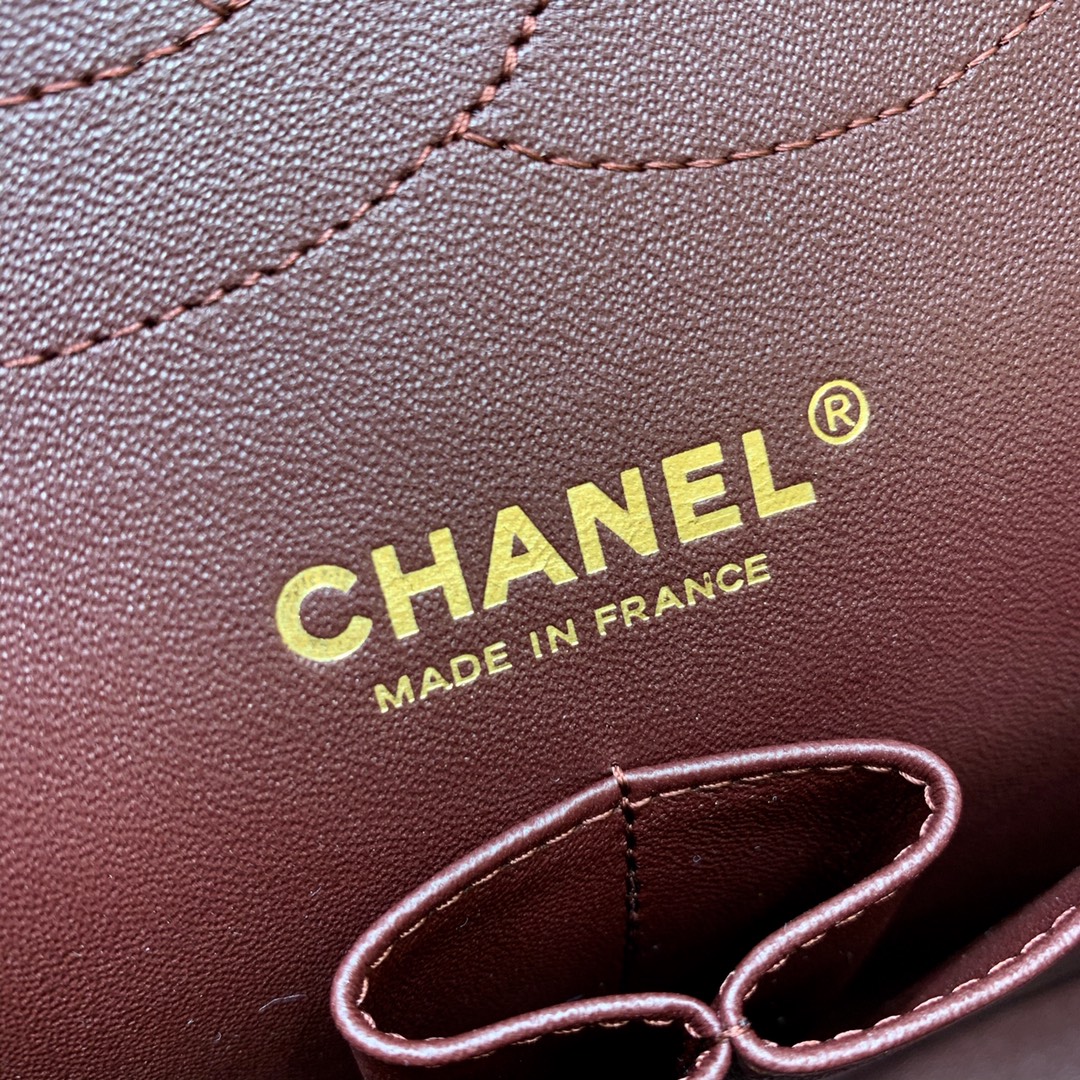 Ch@nel Flap Bag-Lambskin-Gold-30CM
