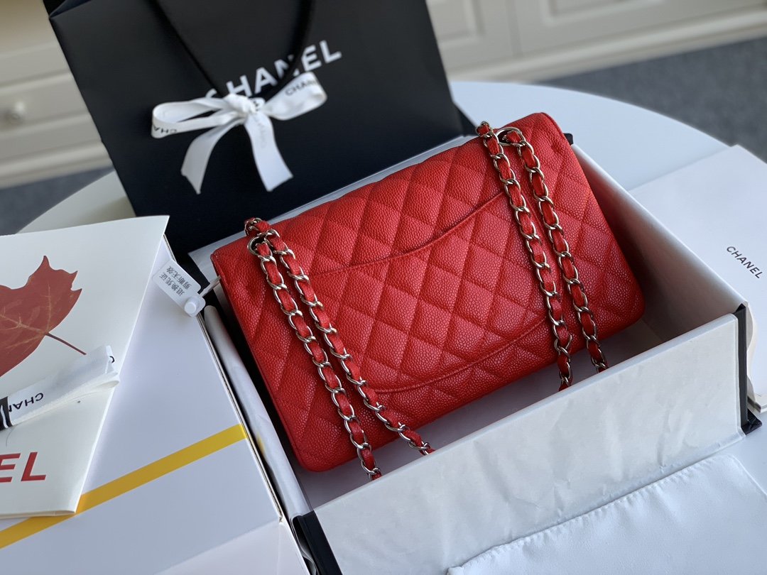 Ch@nel Flap Bag-Caviar Leather-25CM