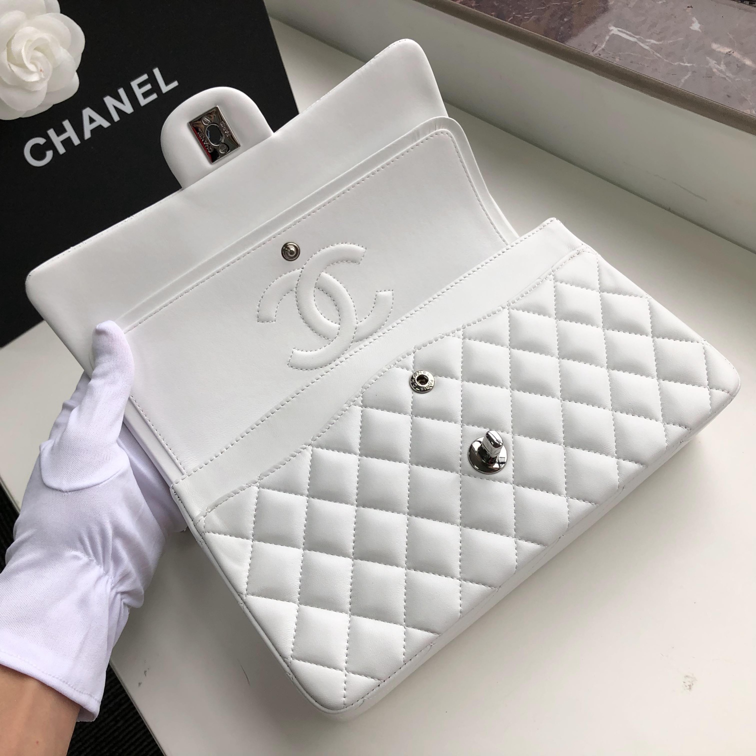 Ch@nel Flap Bag-Lambskin-25CM