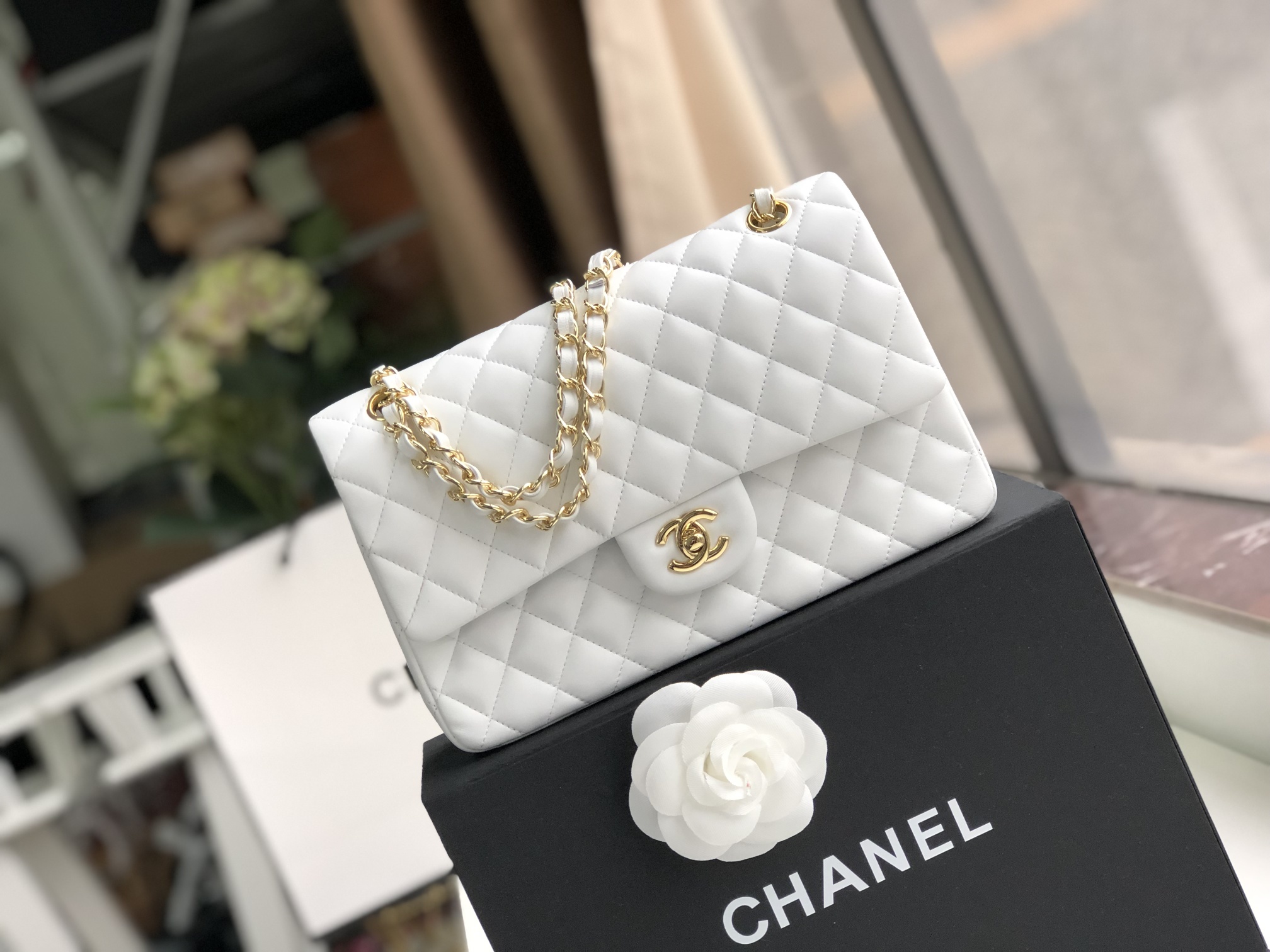 Ch@nel Flap Bag-Lambskin-25CM