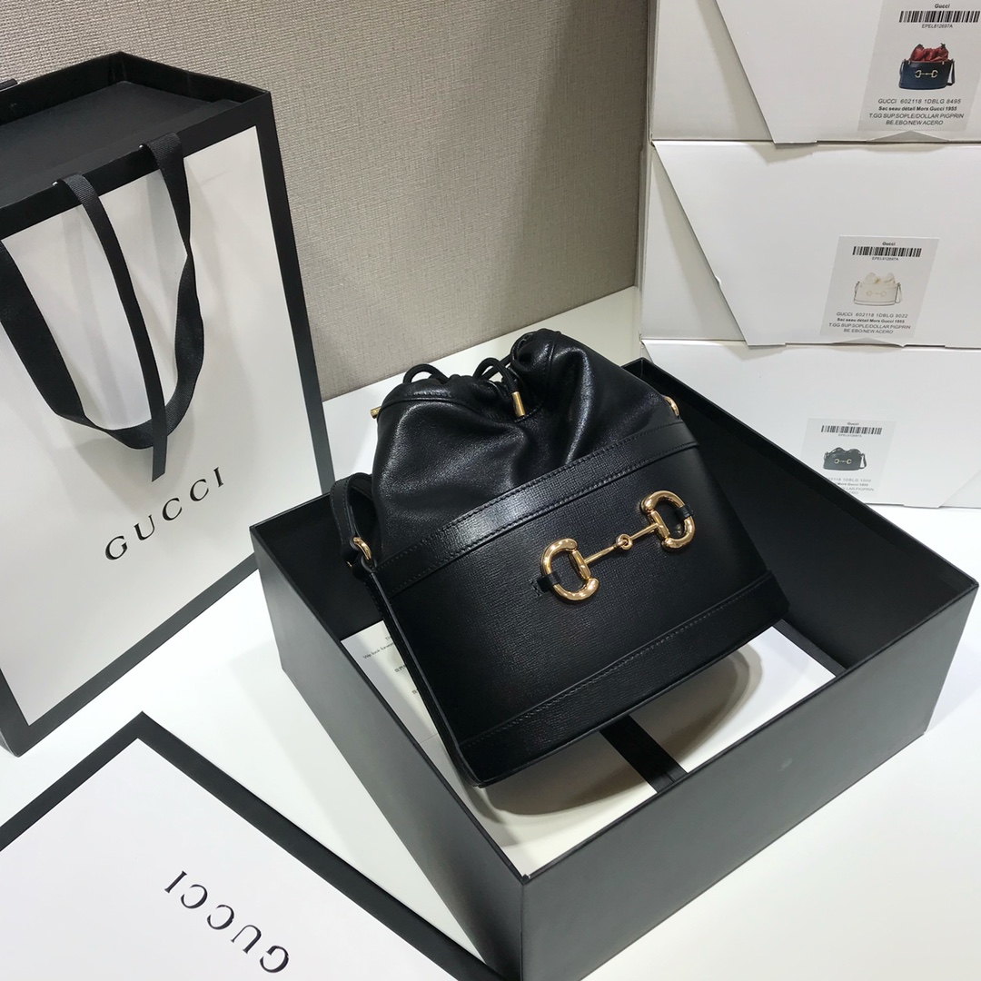 G*u*i 1955 horsebit bucket bag-22*25*12cm