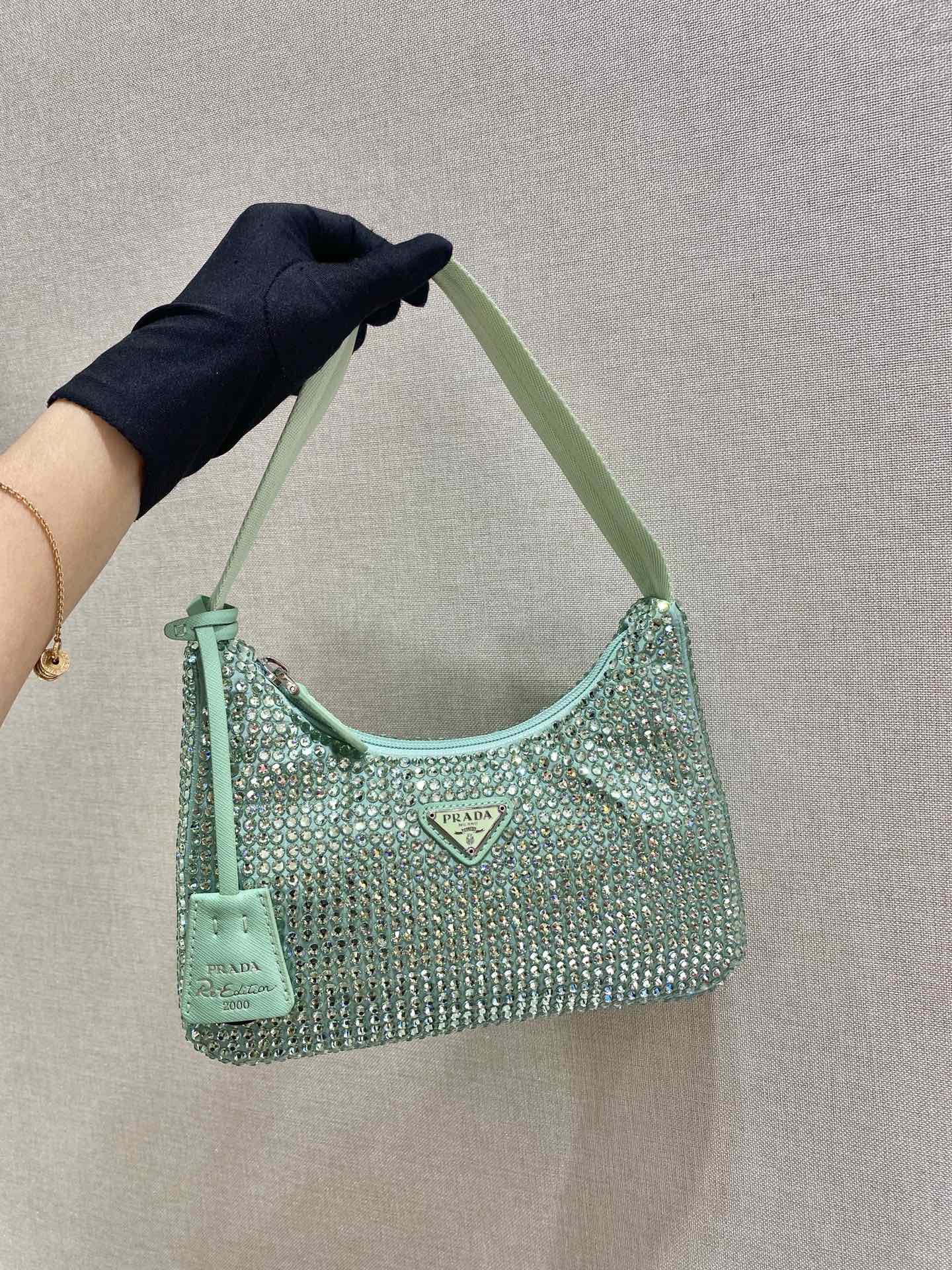 Pra*a nylon 1ne515 hobo bag-23*14*5cm