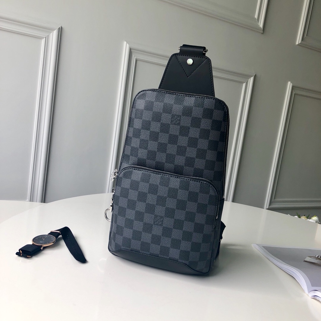 l0*is V*t0n damier graphite avenue bag-20 *31 *10cm