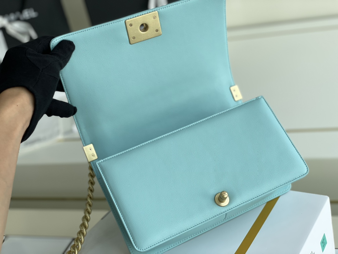 Ch@nel Boy Bag-Caviar-25CM