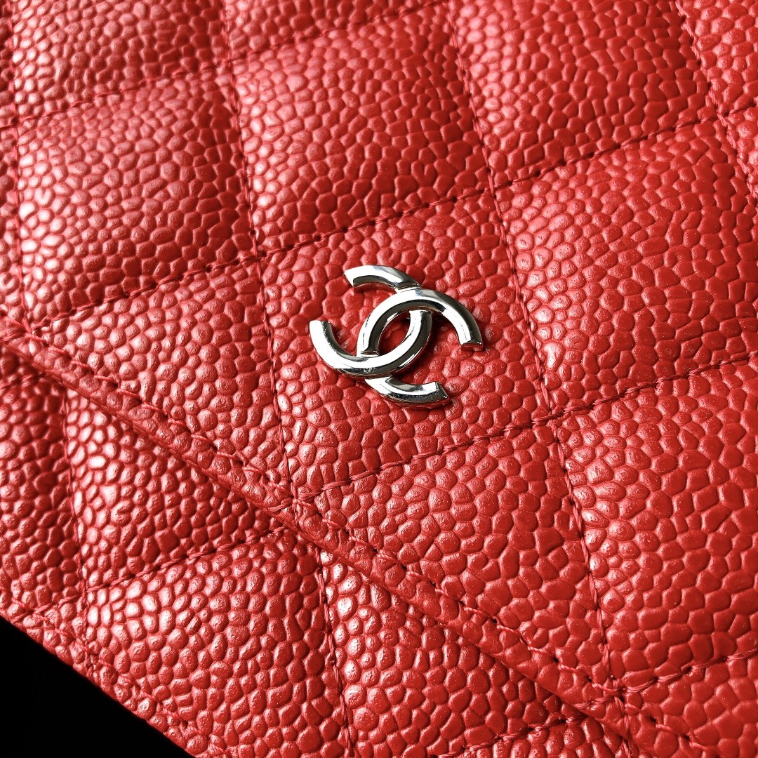 Ch@nel Wallet On Chain-Silver Hardware-19*12*3.5CM