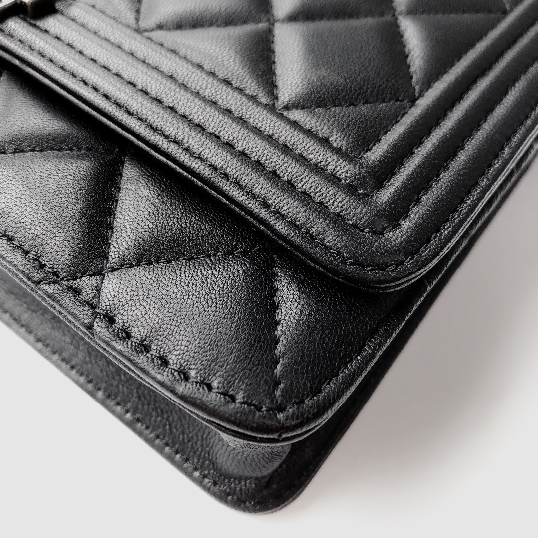 Ch@nel Wallet On Chain-Silver Hardware-19*12*3.5CM