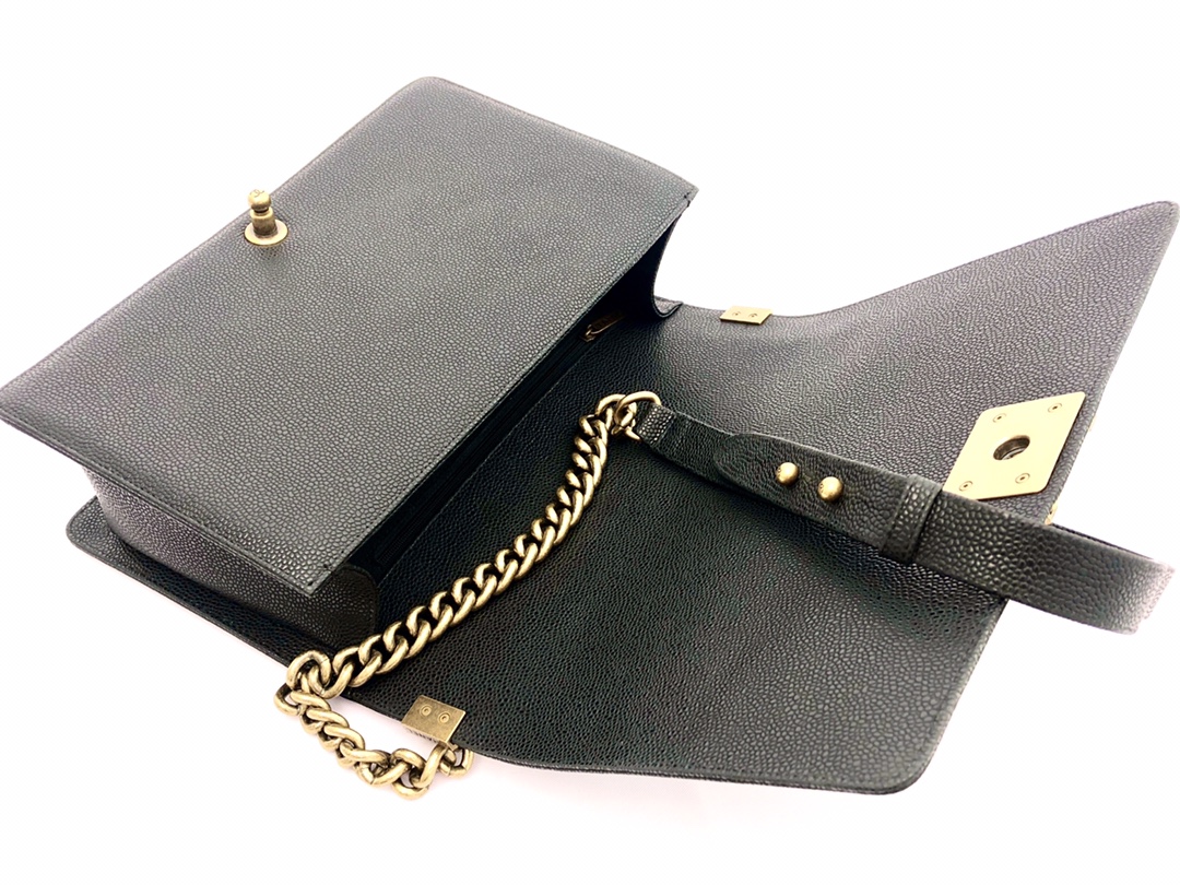 Ch@nel Boy Bag-Caviar-28CM