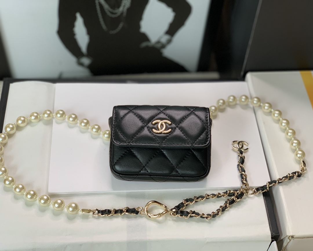 Ch@nel 2022SS Pearl Chain Waist Bag