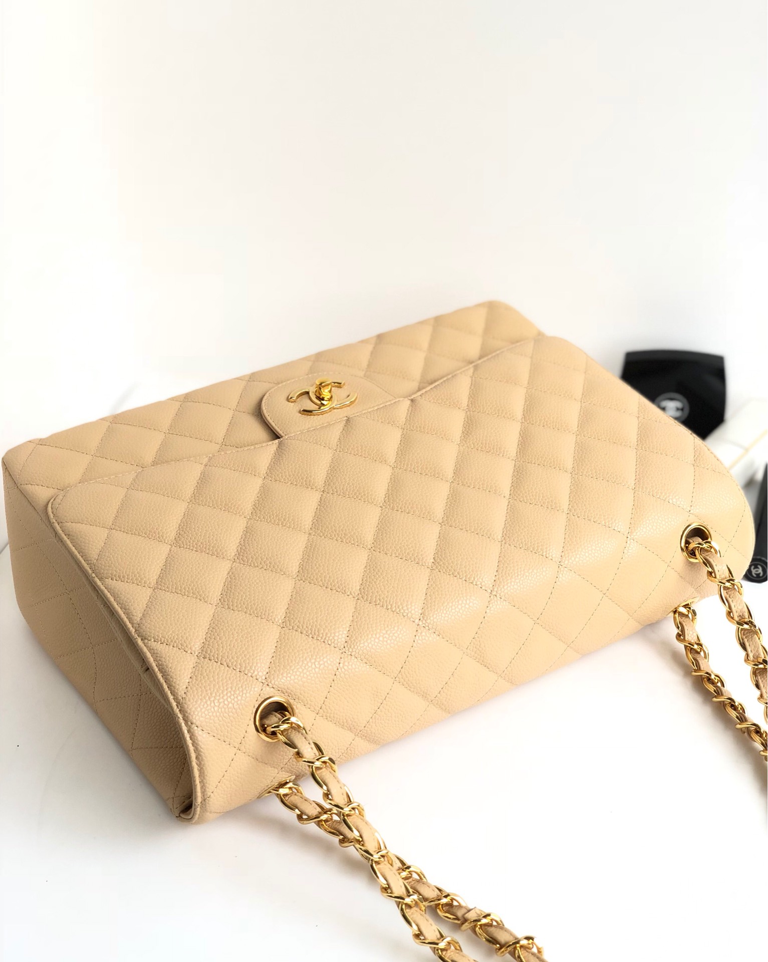 Ch@nel Flap Bag-Caviar Leather-Maxi-33CM