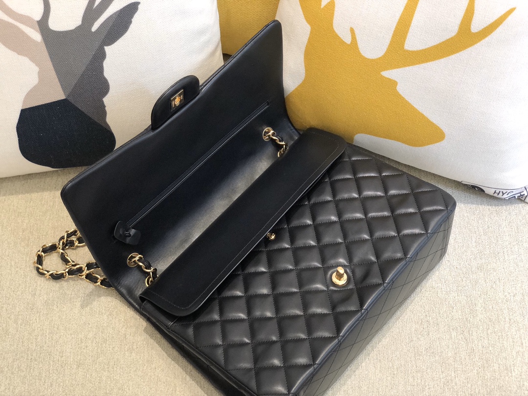 Ch@nel Flap Bag-Lambskin Leather-Maxi-33CM
