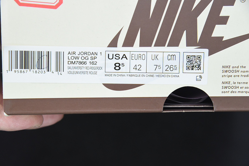 TRAVIS SCOTT X AIR JORDAN 1 LOW OG “REVERSE MOCHA” DM7866-162