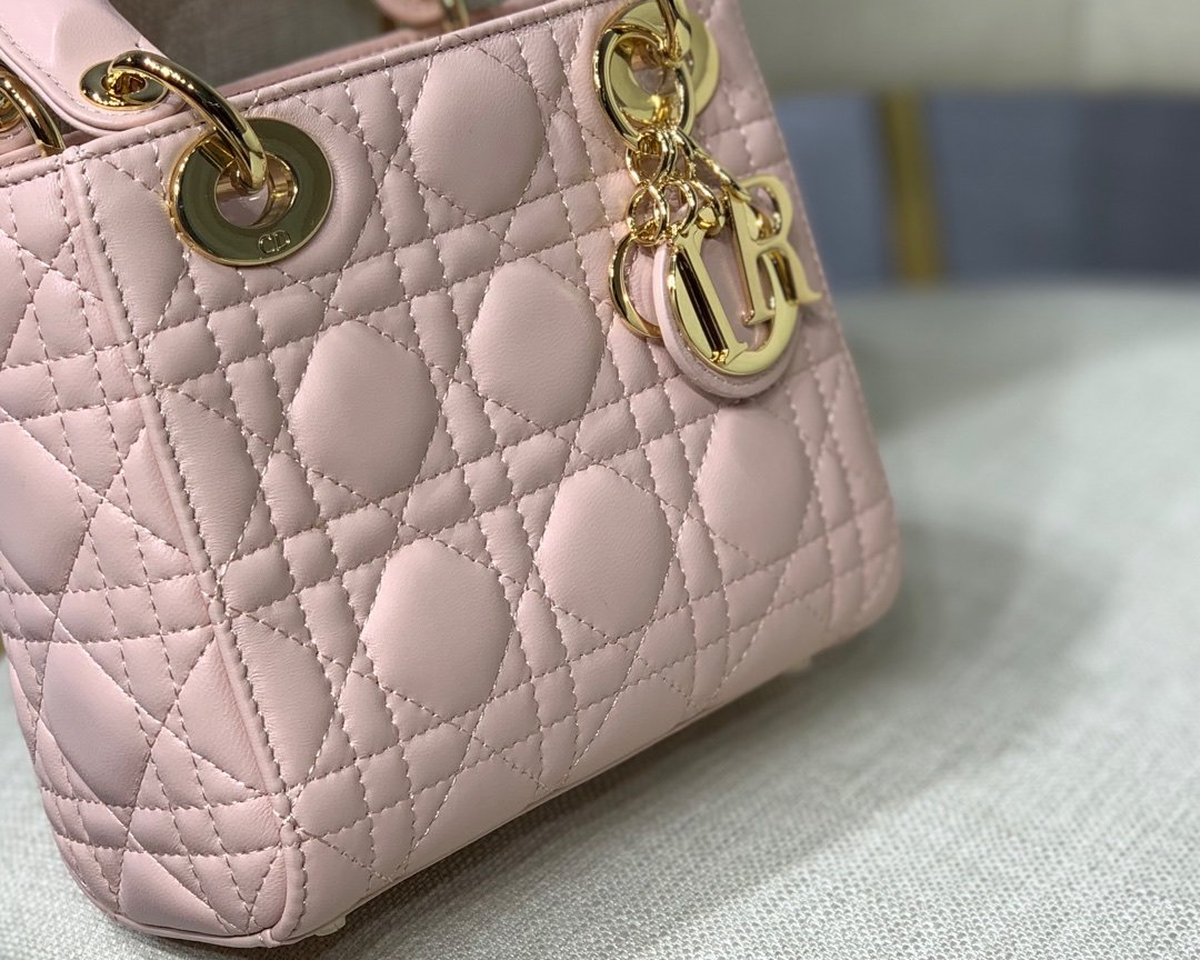 lady D*or with lambskin-17*15*8cm