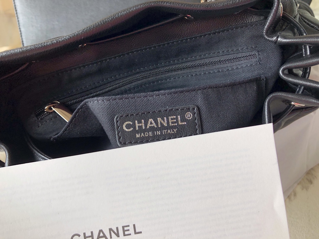 Ch@nel Backpack-Silver Hardware-20*25*10&30*25*15CM
