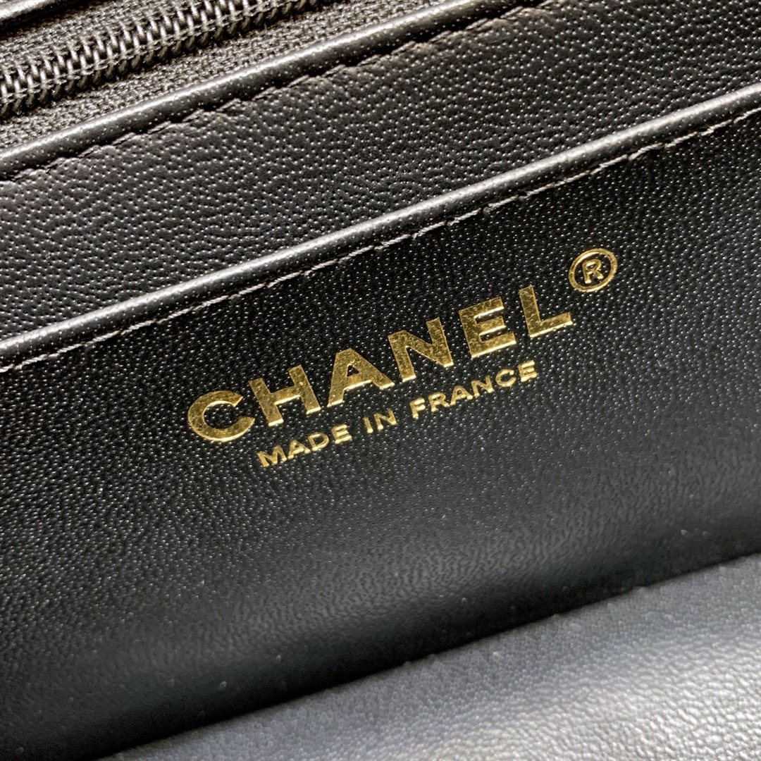 Ch@nel Flap Bag-Lambskin-Gold Hardware-20CM