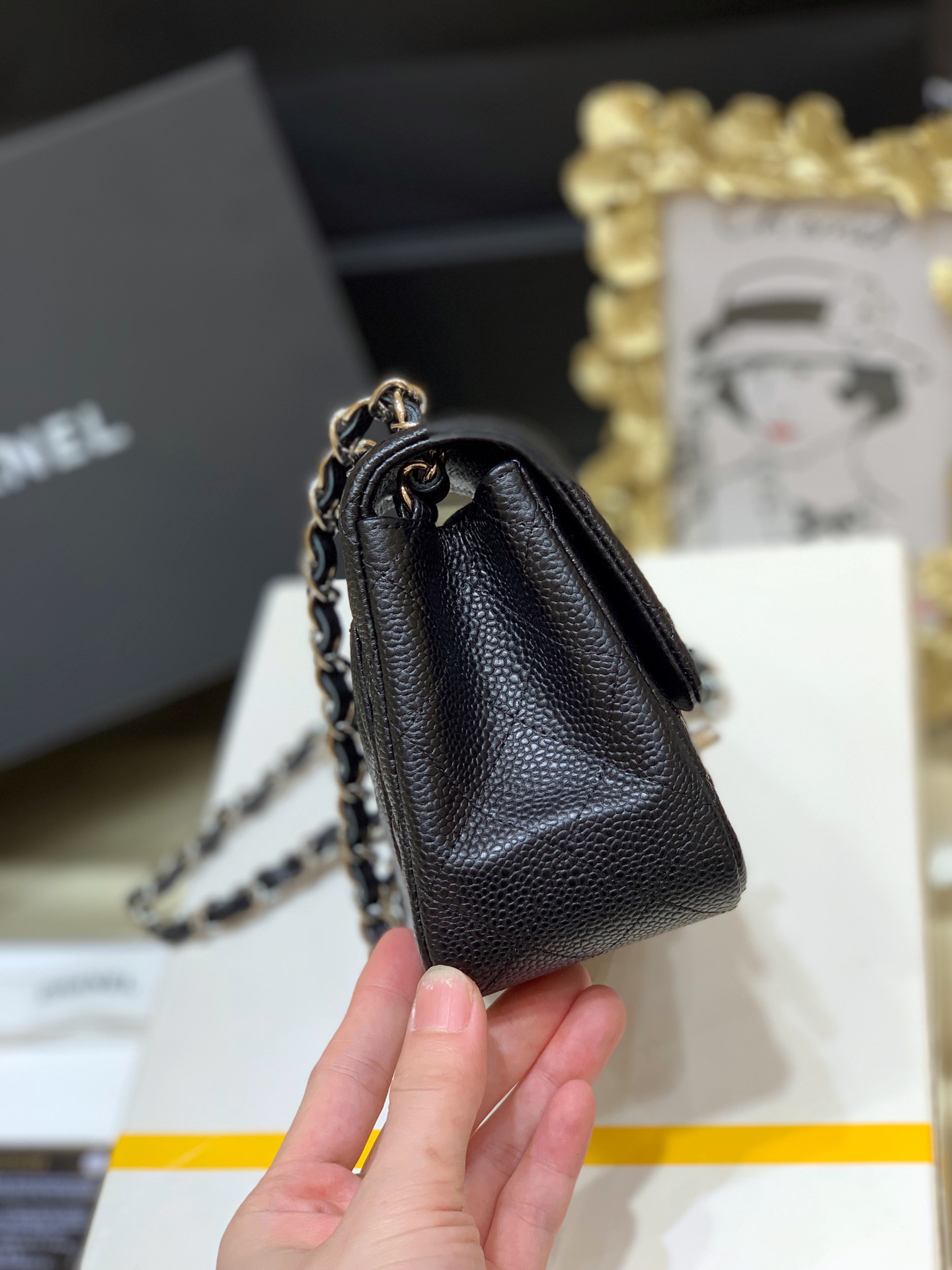 Ch@nel Flap Bag-Caviar-17CM