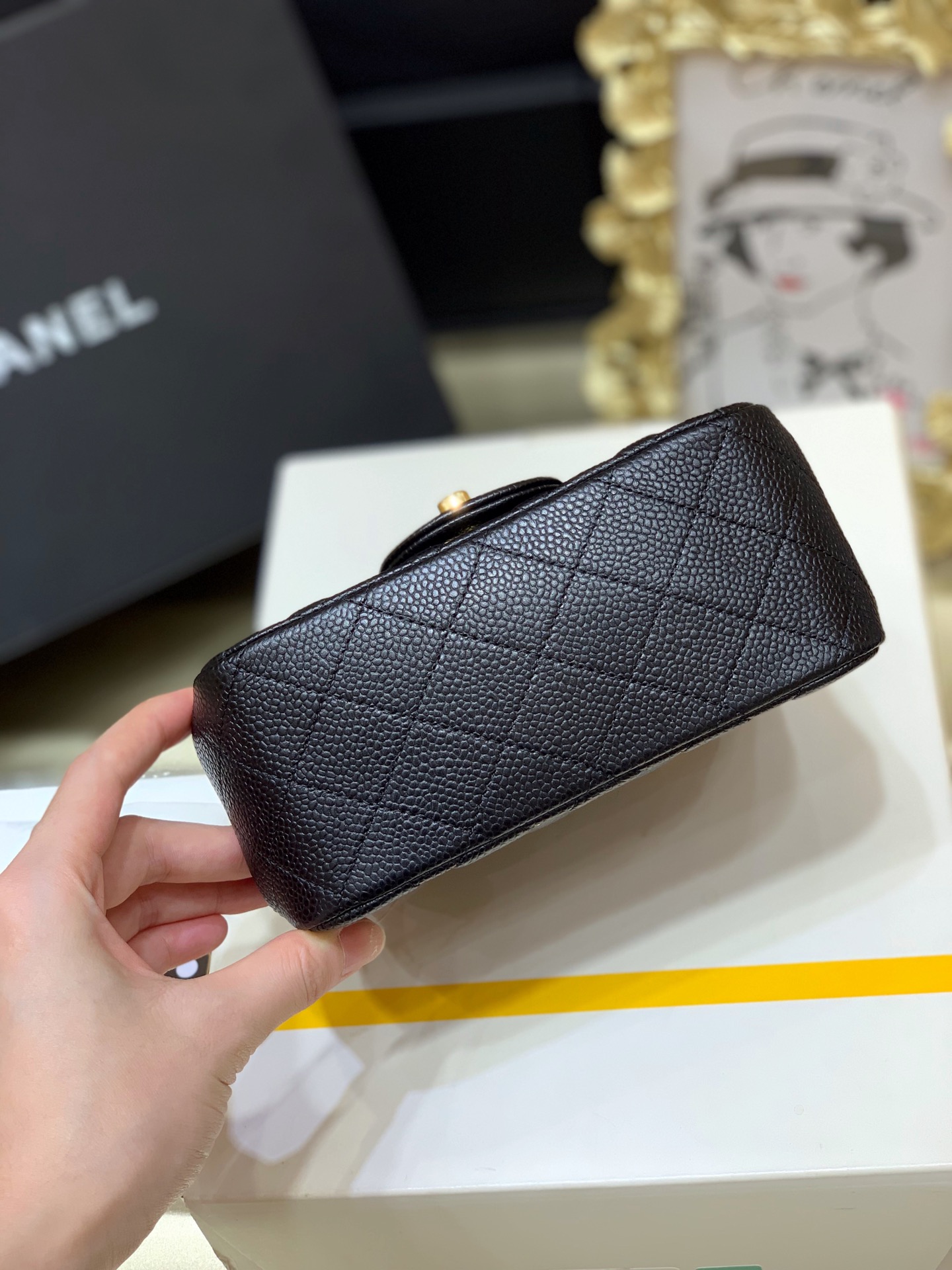 Ch@nel Flap Bag-Caviar-17CM
