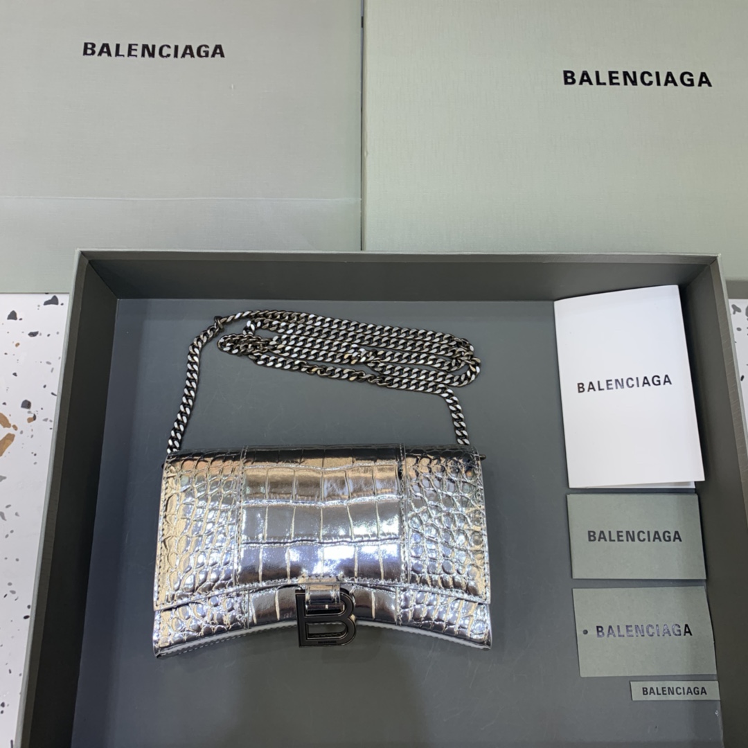Ba*len*cia*ga hourglass wallet on chain-19*4*12cm