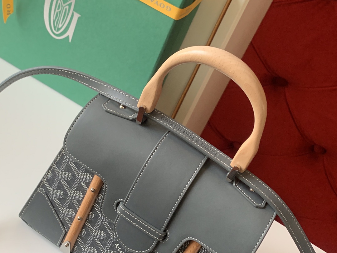Go*ard coated canvas and leather saigon top handle bag-21cm