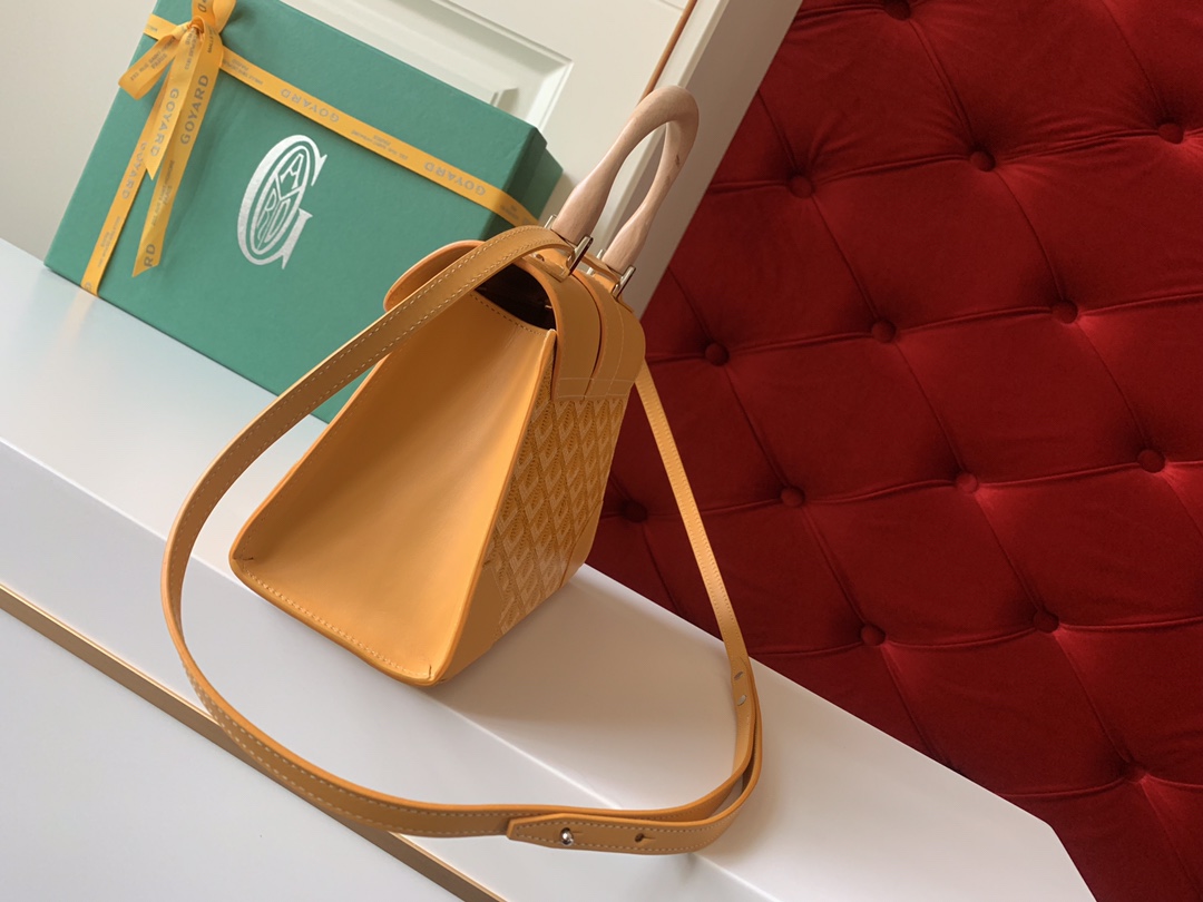 Go*ard coated canvas and leather saigon top handle bag-21cm