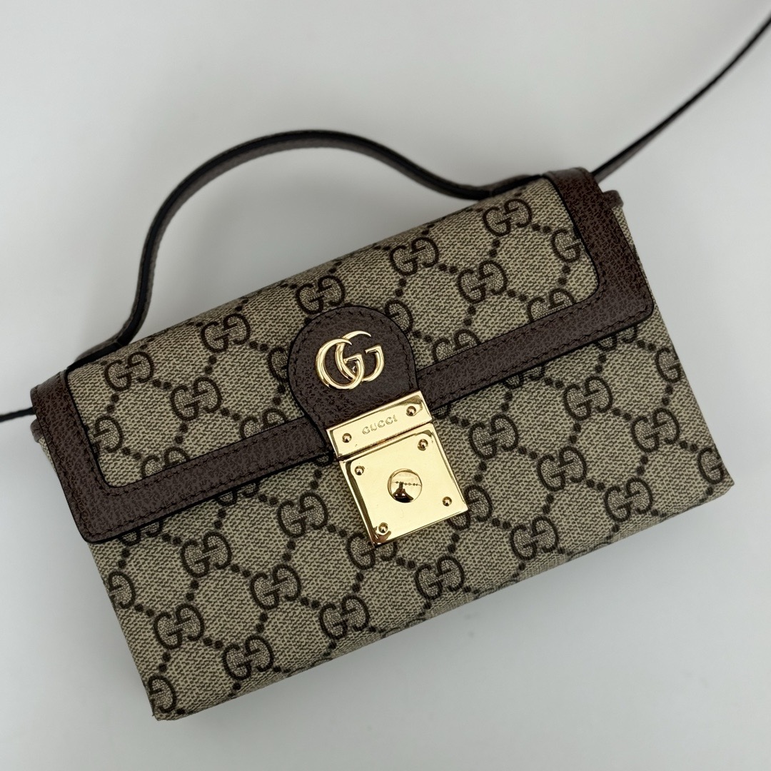 Gvc*1 ophidia mini bag in beige and ebony-18.5*11*5cm