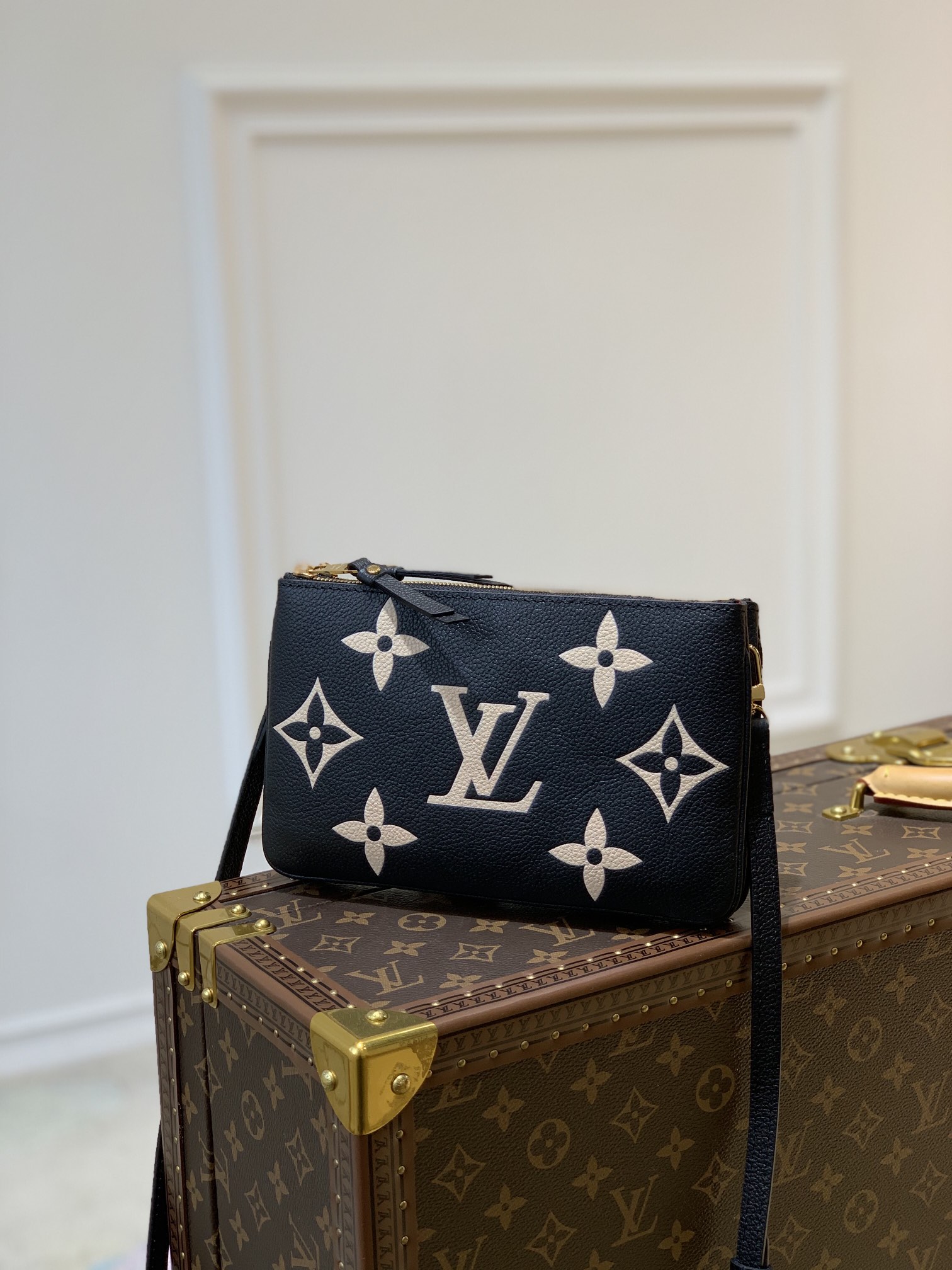 l0*is V*t0n m80084 pochette double zip bag -20*12.5*3cm