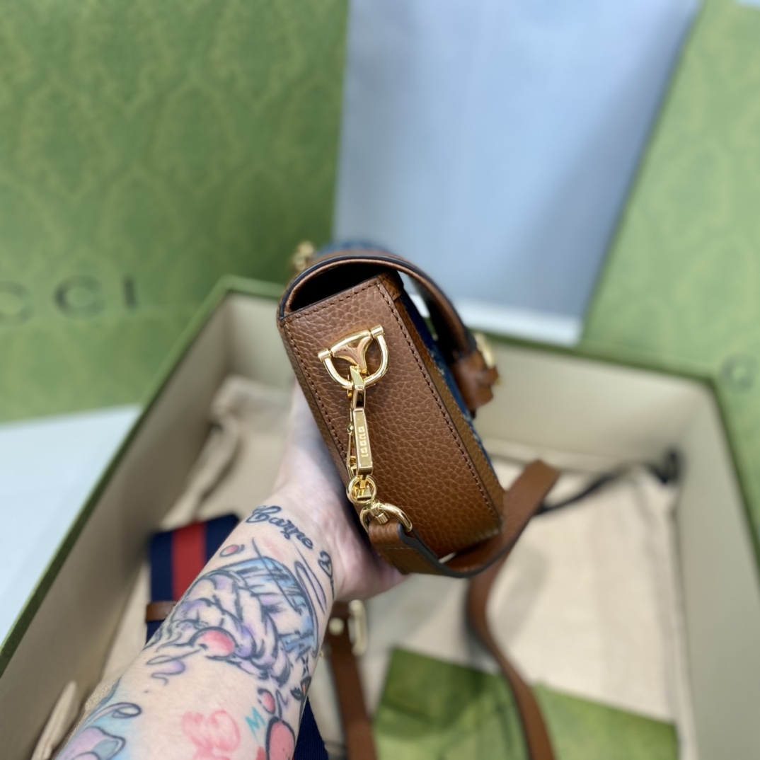 G*u*i 1955 horsebit shoulder bag-20.6*14.4*5.1cm