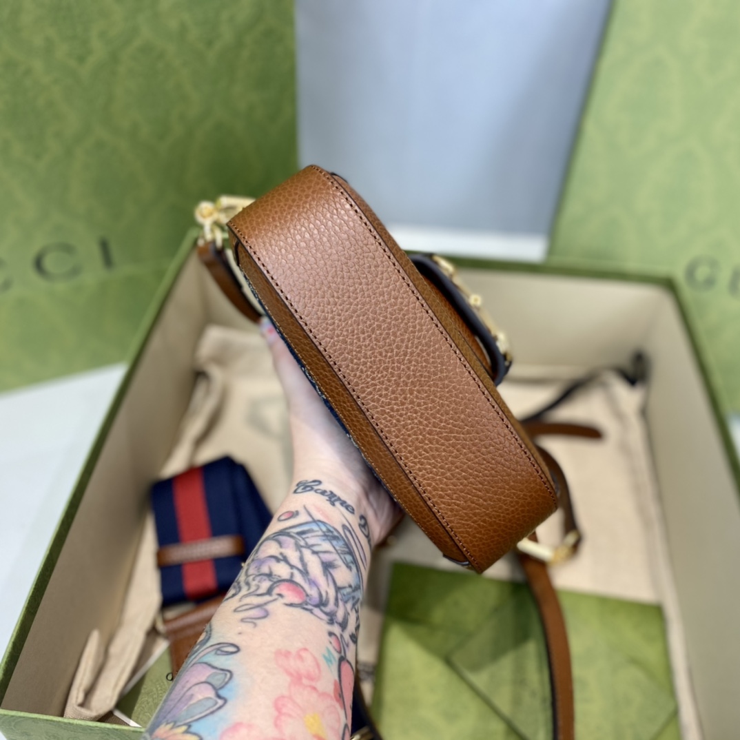 G*u*i 1955 horsebit shoulder bag-20.6*14.4*5.1cm