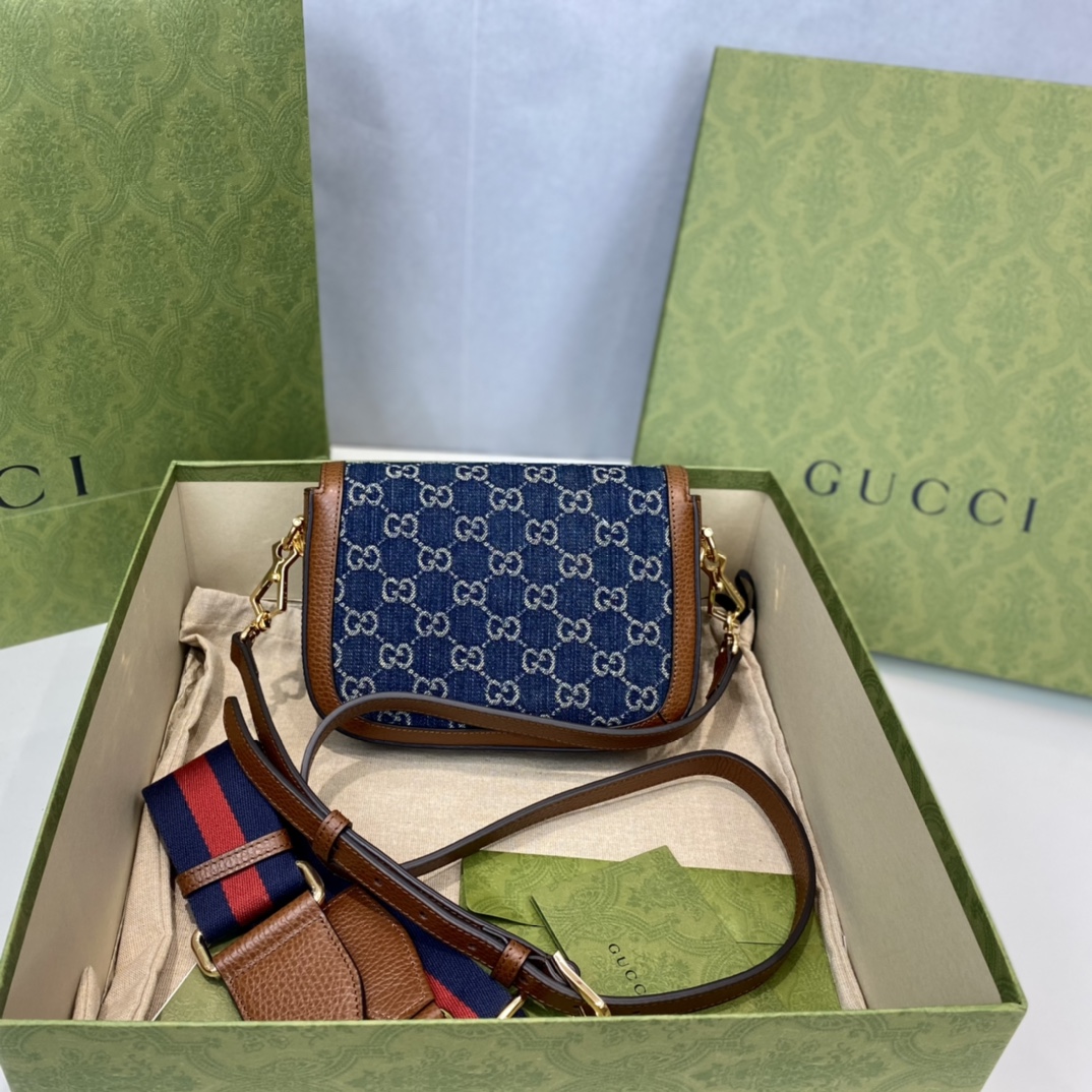 G*u*i 1955 horsebit shoulder bag-20.6*14.4*5.1cm