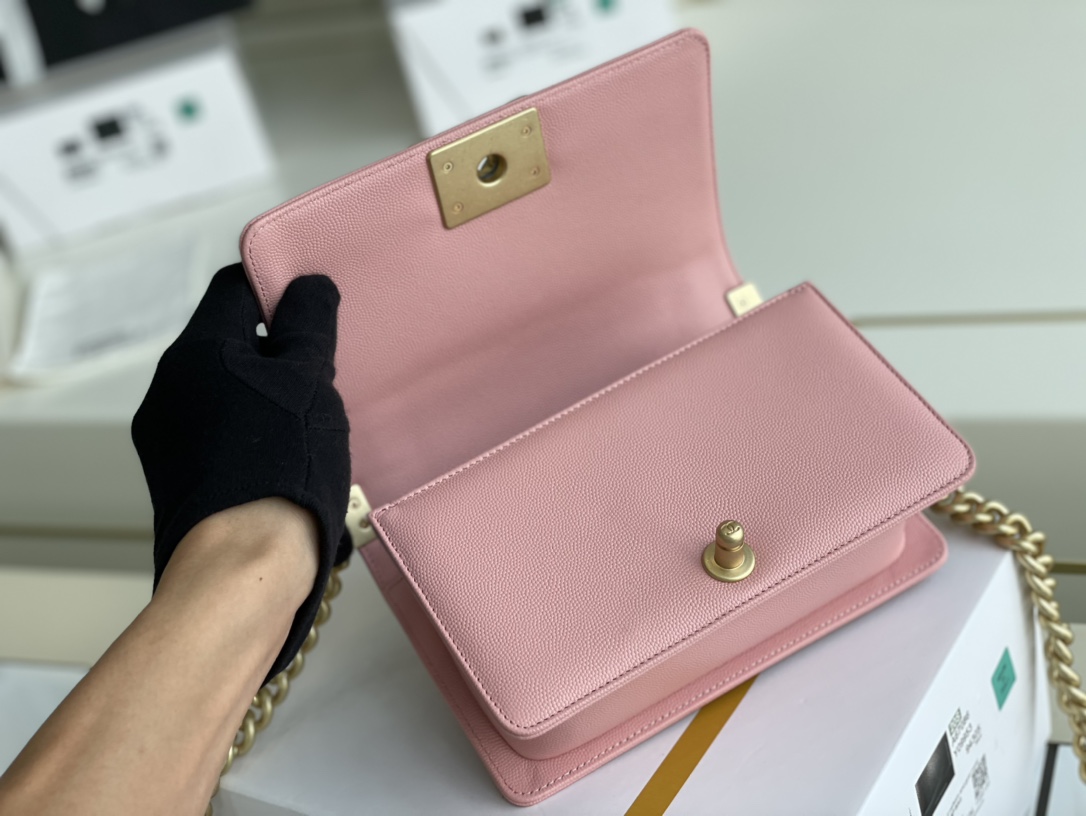 Ch@nel Boy Bag-Caviar-20CM