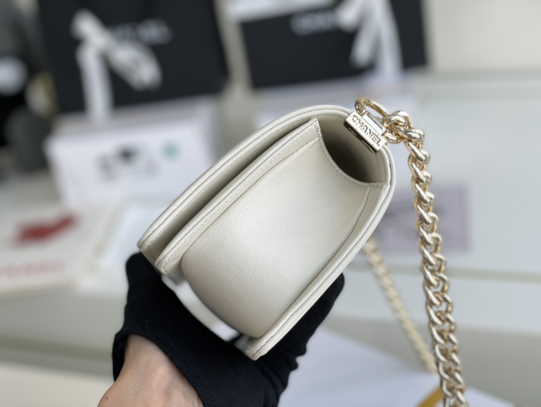 Ch@nel Boy Bag-Caviar-20CM
