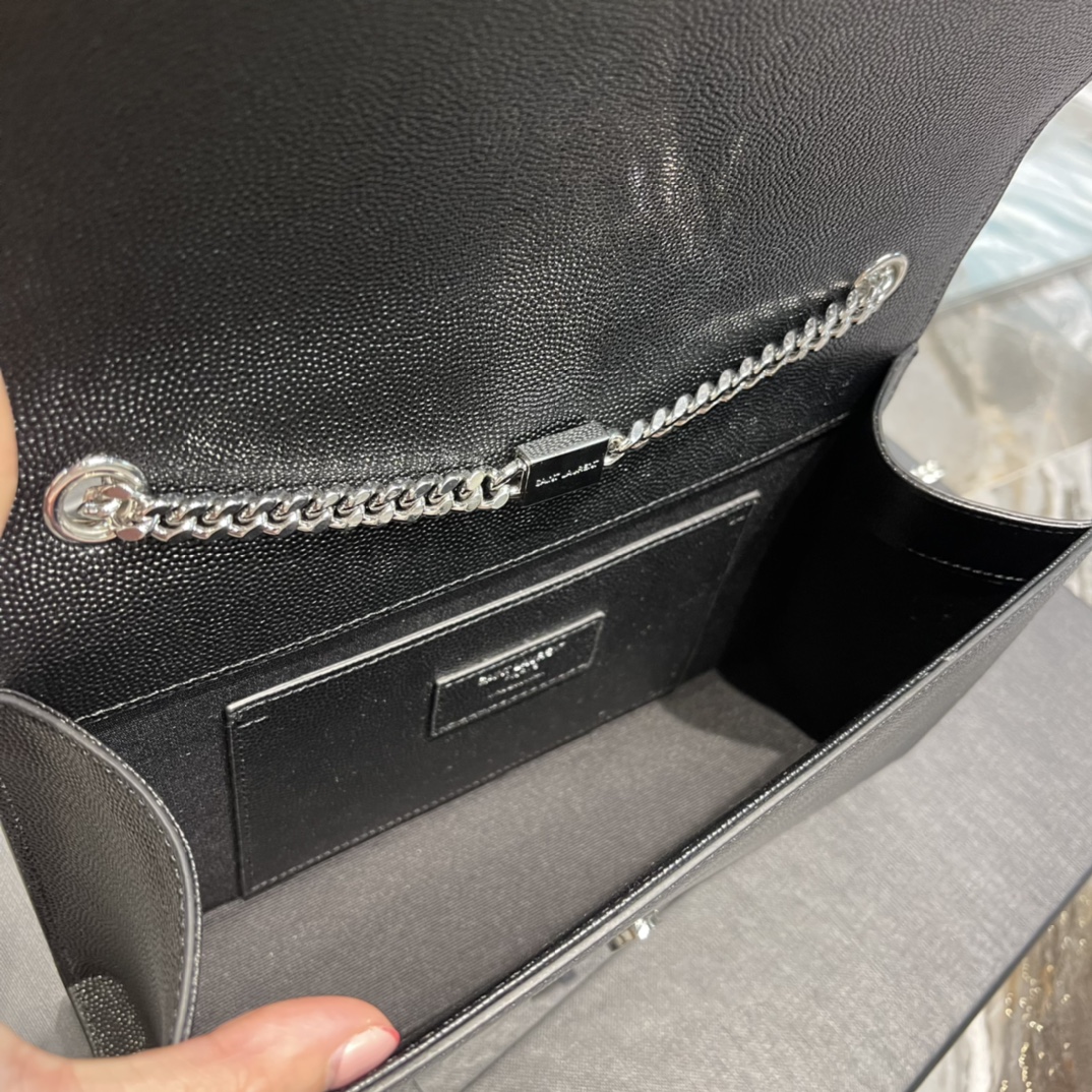 Y*L medium in grain de pouder embossed leather-24*14.5*5.5cm
