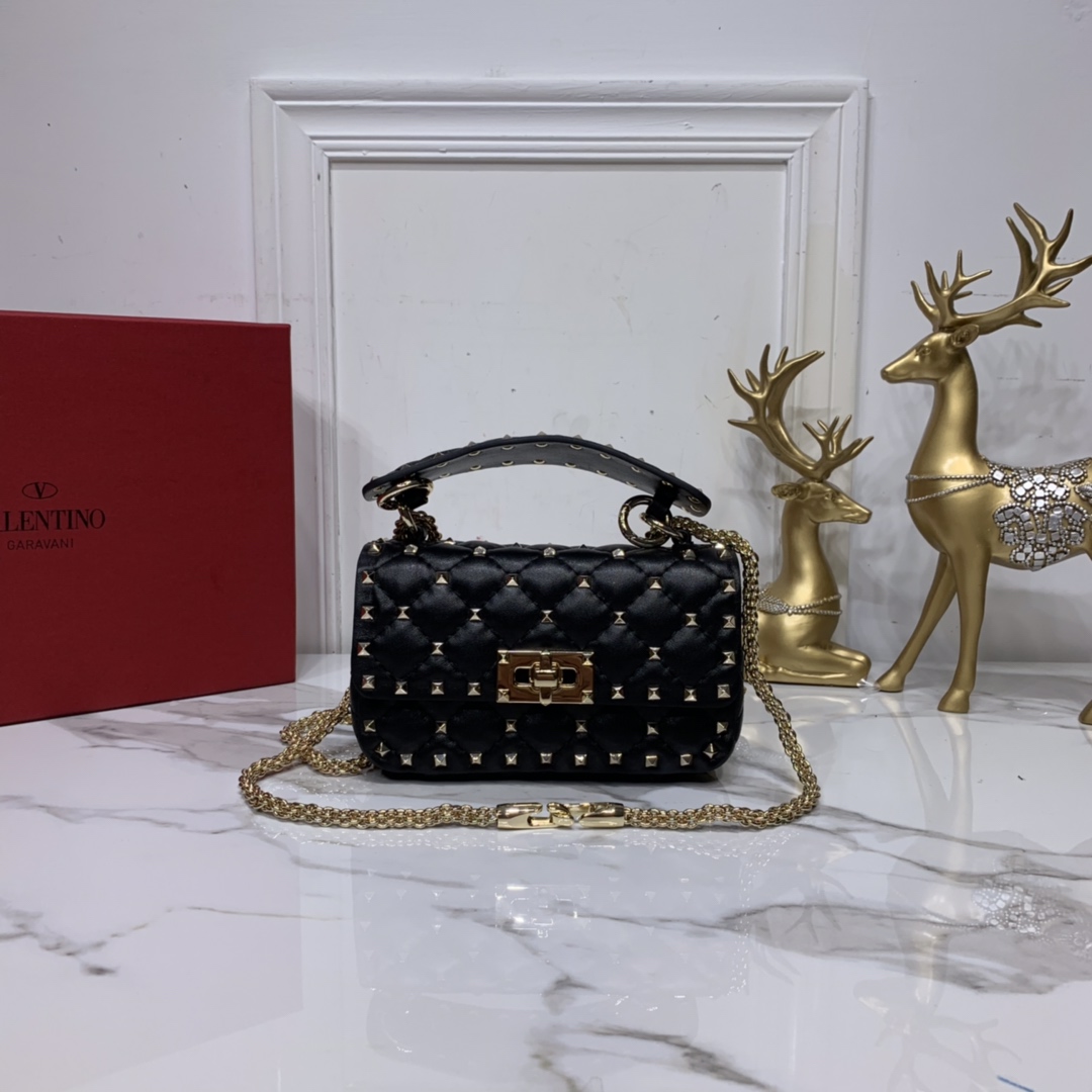 Va1e*ntin0 garavani rockstud spike bag-17x10x5.5cm
