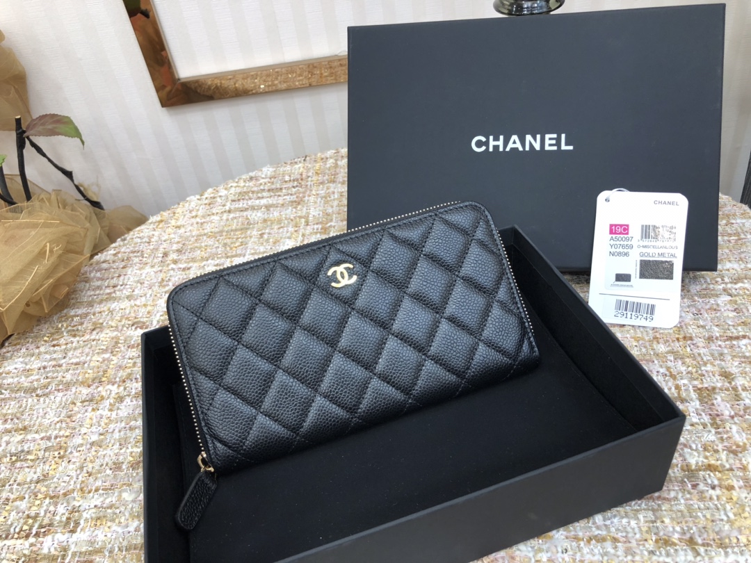 Ch@nel Wallet-Gold Hardware-19*10CM
