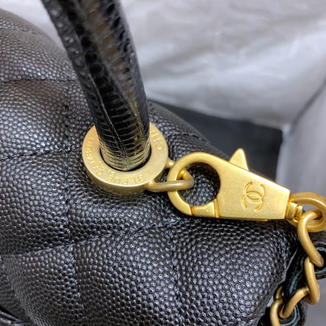 Ch@nel Coco Handlebag-Lizard Handle-28CM