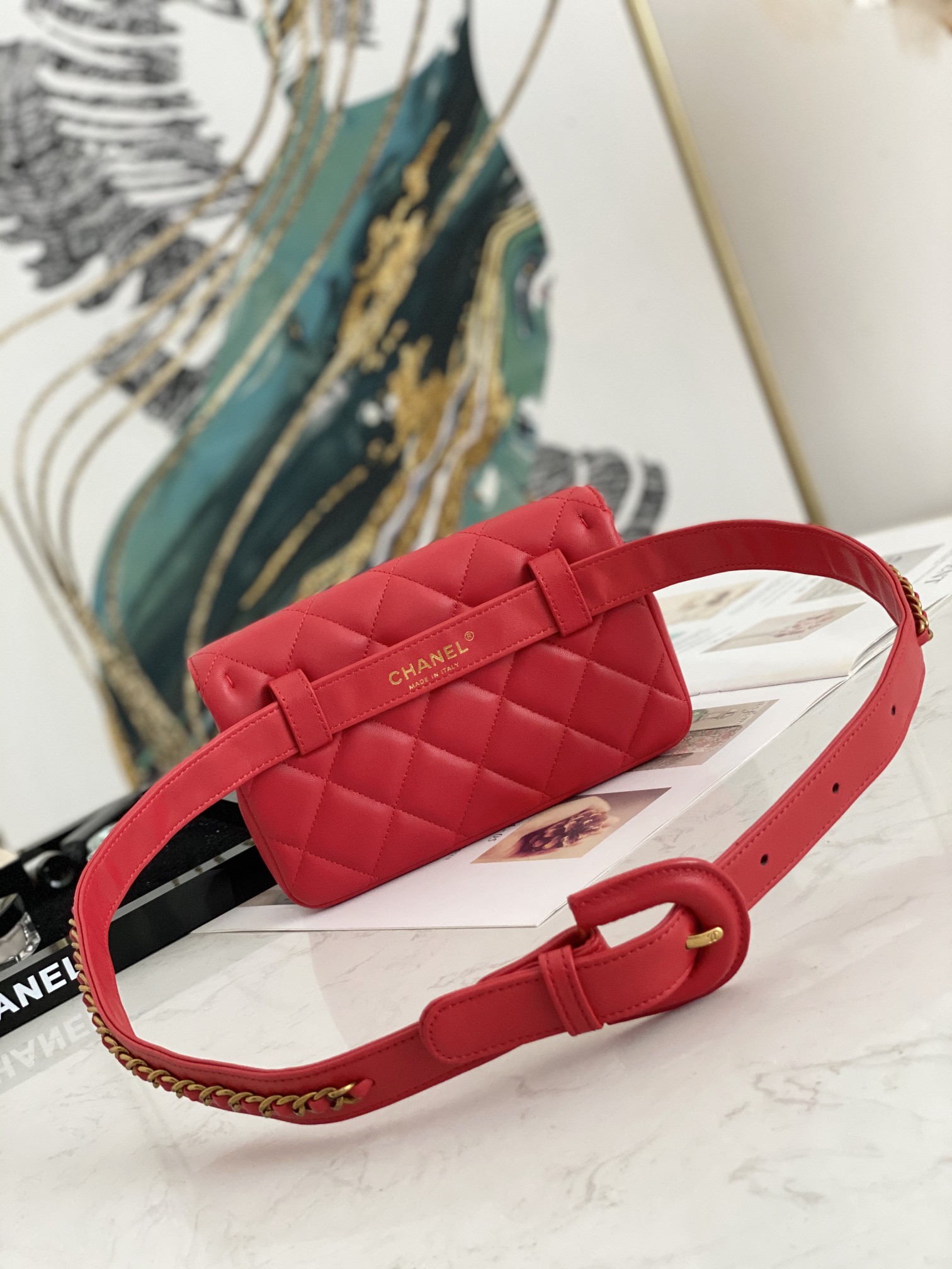 Ch@nel Waist Bag-18*3.5*12CM