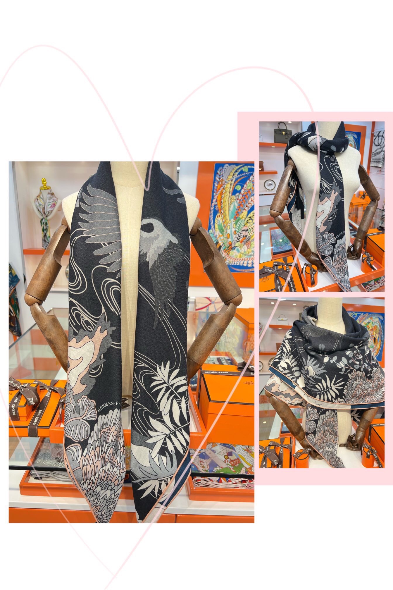 H**mes shawls-140*140cm