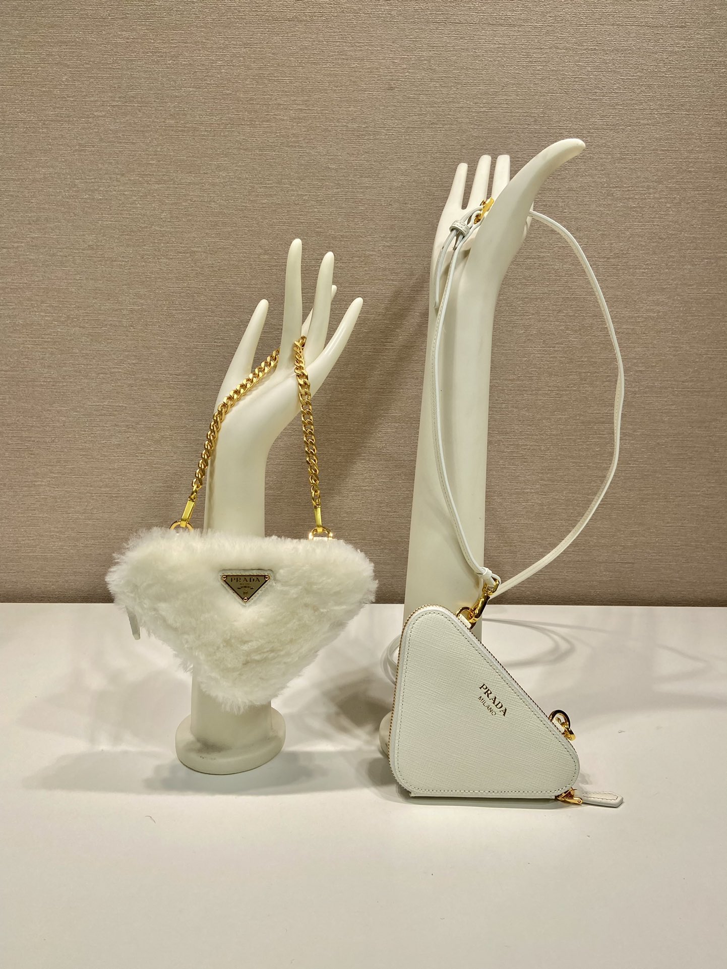 Pra*a 1nr015 double triangle bag -15*10*5cm