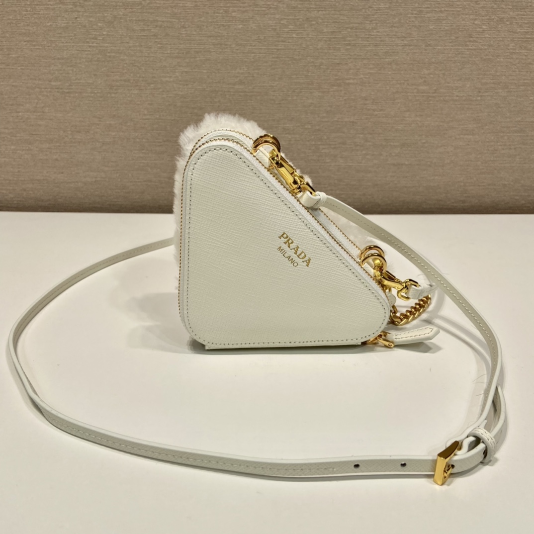 Pra*a 1nr015 double triangle bag -15*10*5cm