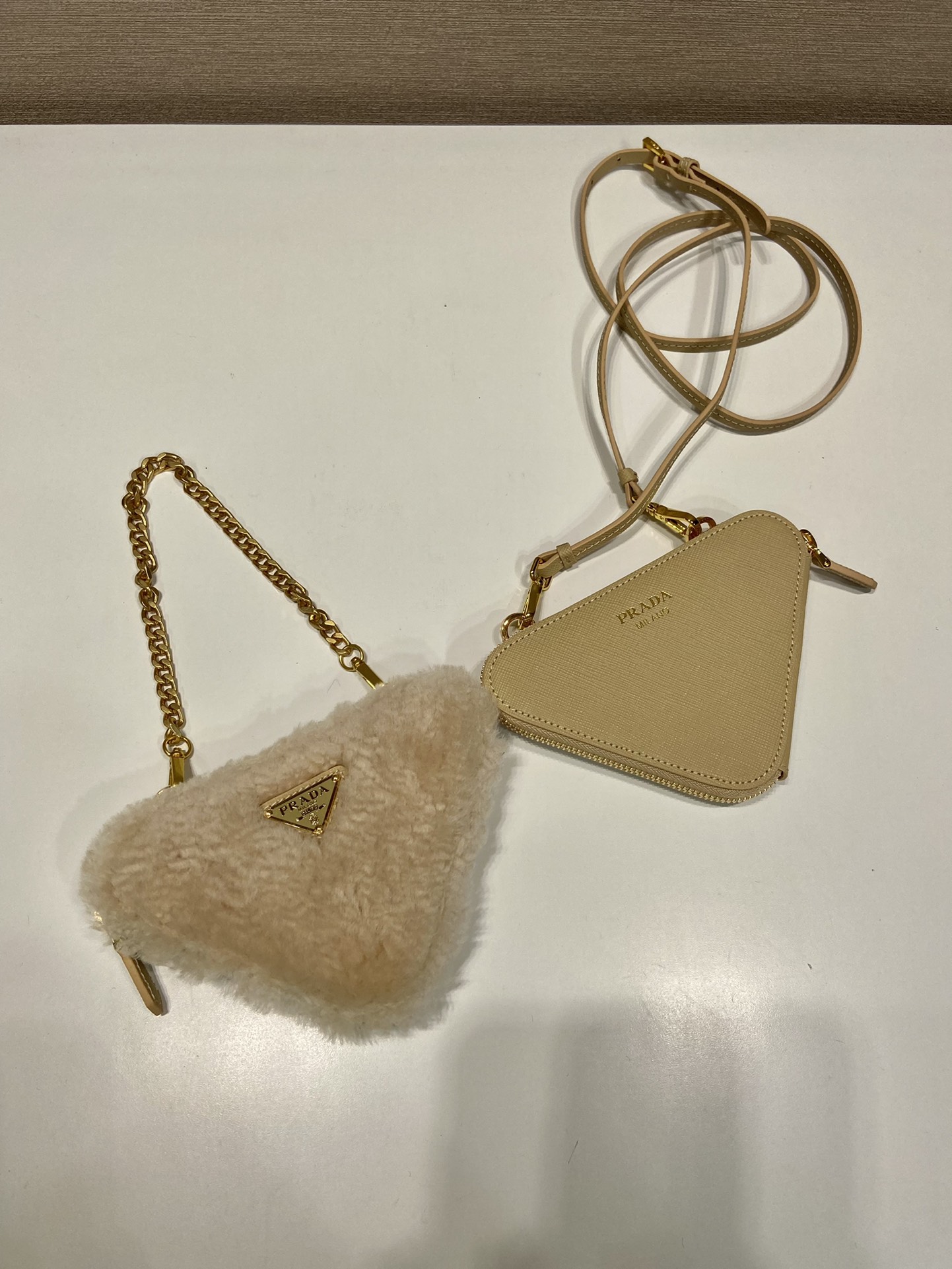 Pra*a 1nr015 double triangle bag -15*10*5cm