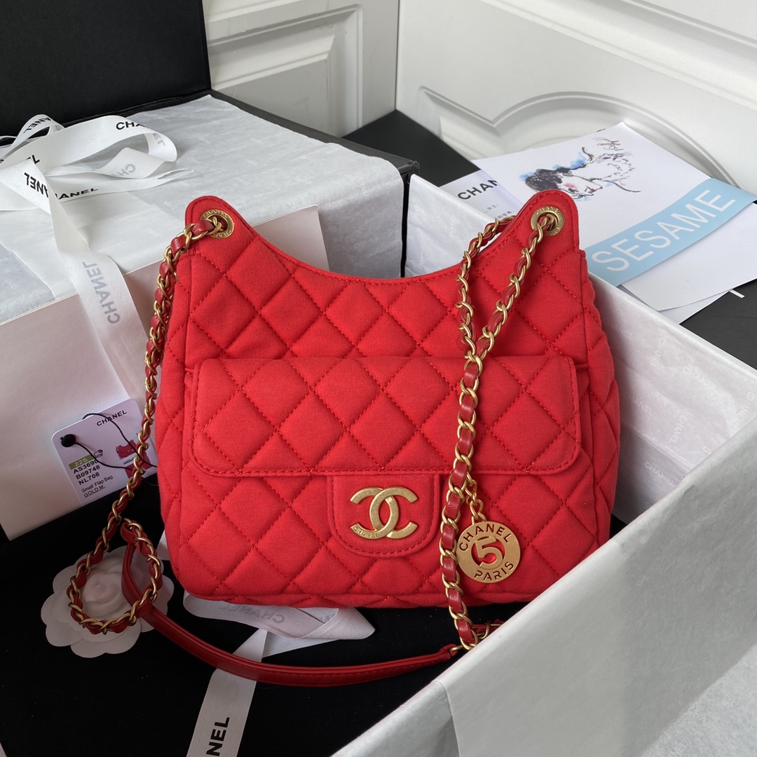 Ch@nel Hobo Handbags-21.5×22.5×7CM