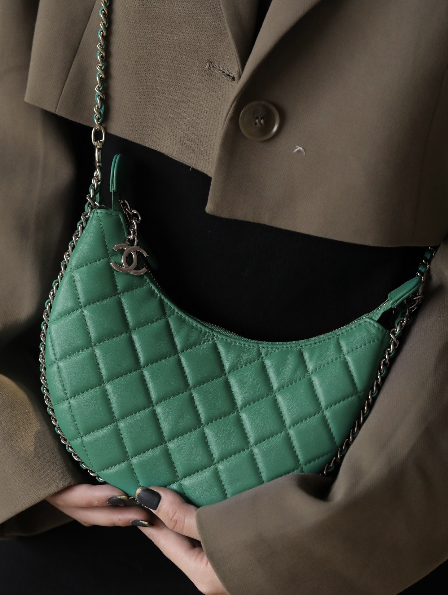 Ch@nel 23SS Moon Bag-16*10/22*14CM