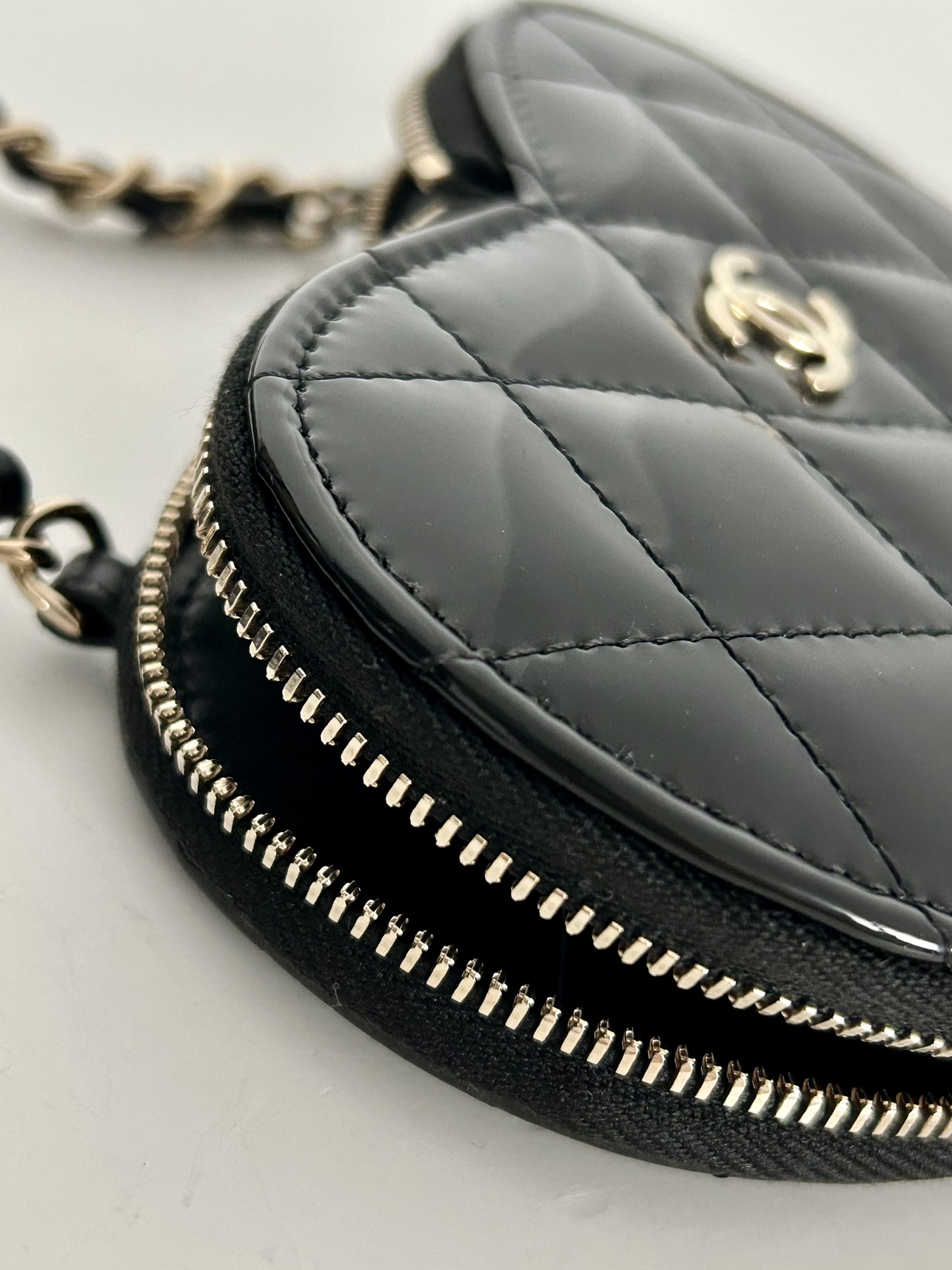 Ch@nel Love Patent Leather Twin Bag-13.3*15*2CM