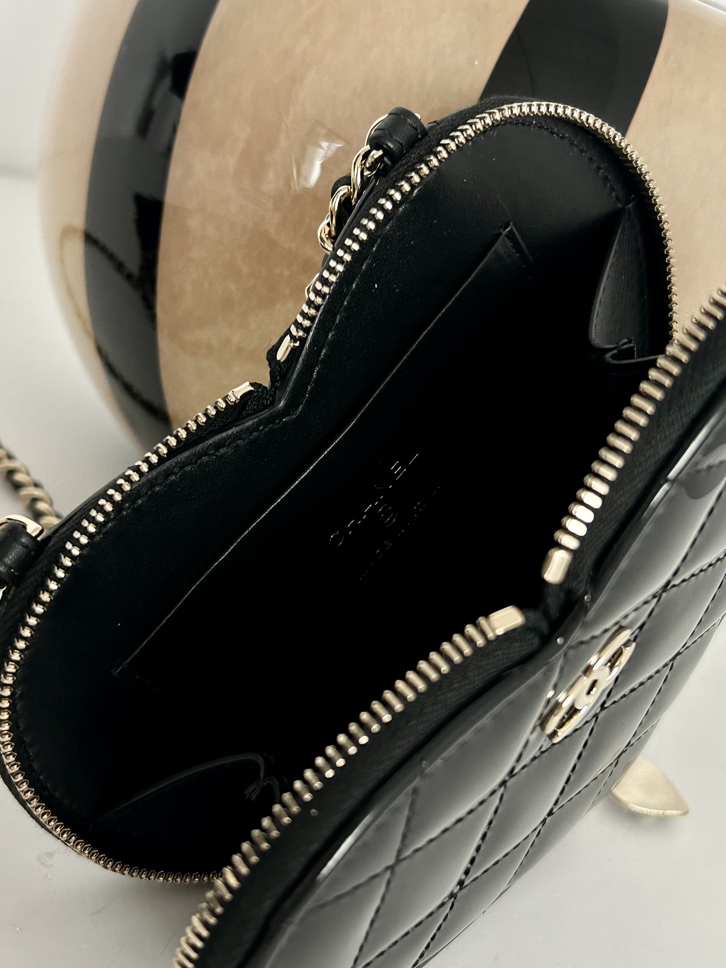 Ch@nel Love Patent Leather Twin Bag-13.3*15*2CM