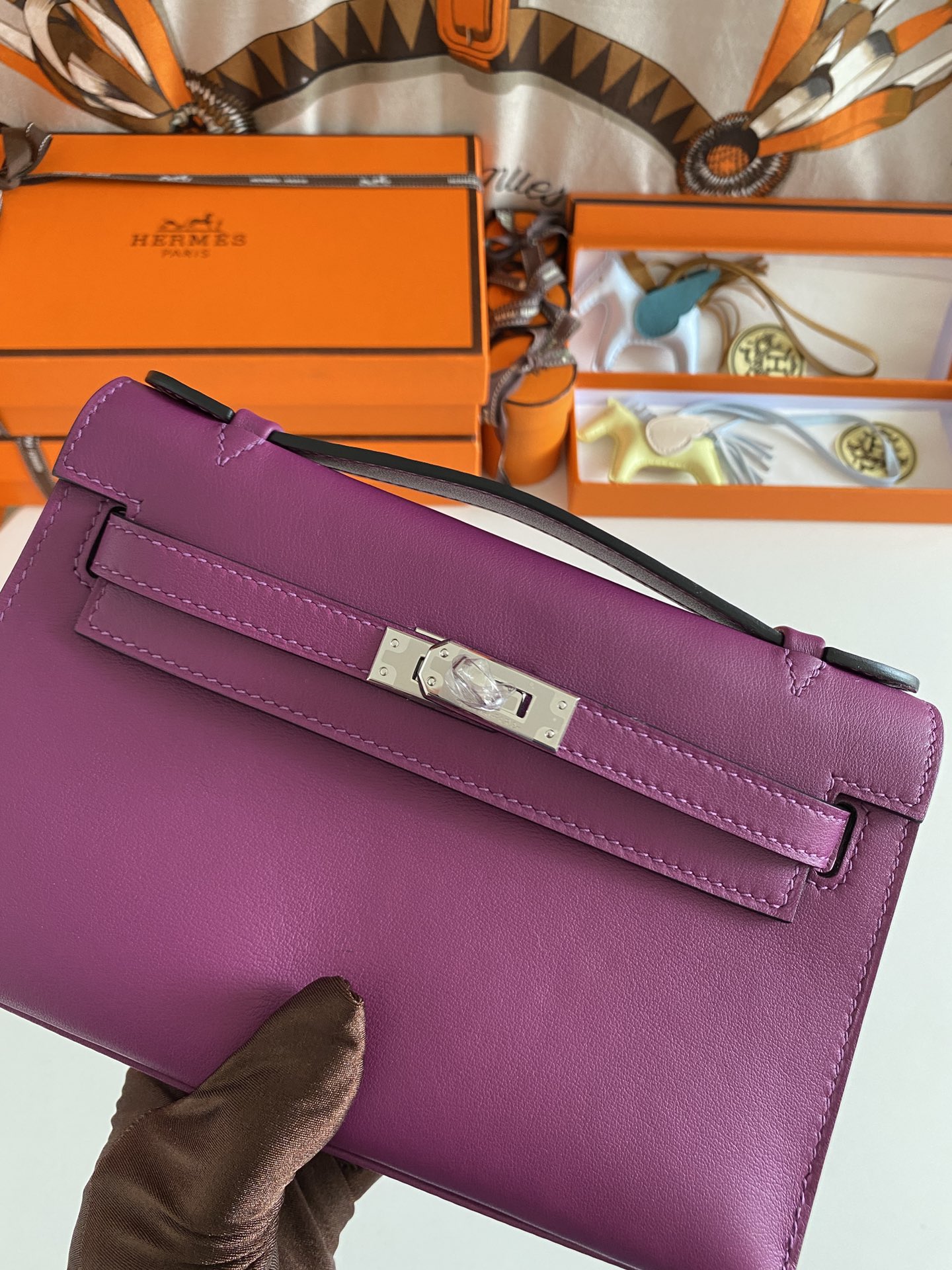 H**mes mini kelly pochette-swift -22cm