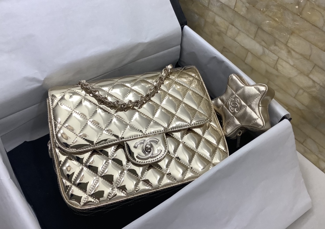 Ch@nel 2024SS Backpack & Star Coin Purse-18.5*23.5*8.5CM