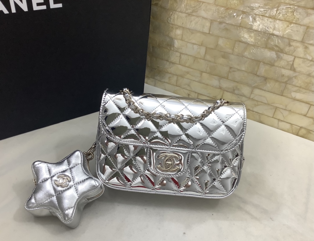 Ch@nel 2024SS Mini Flap Bag & Star Coin Purse-20*15*4CM