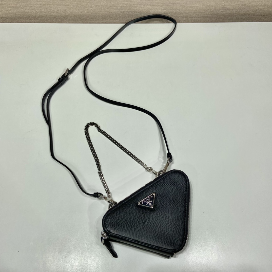 Pra*a 1nr015 double triangle bag -15*10*5cm