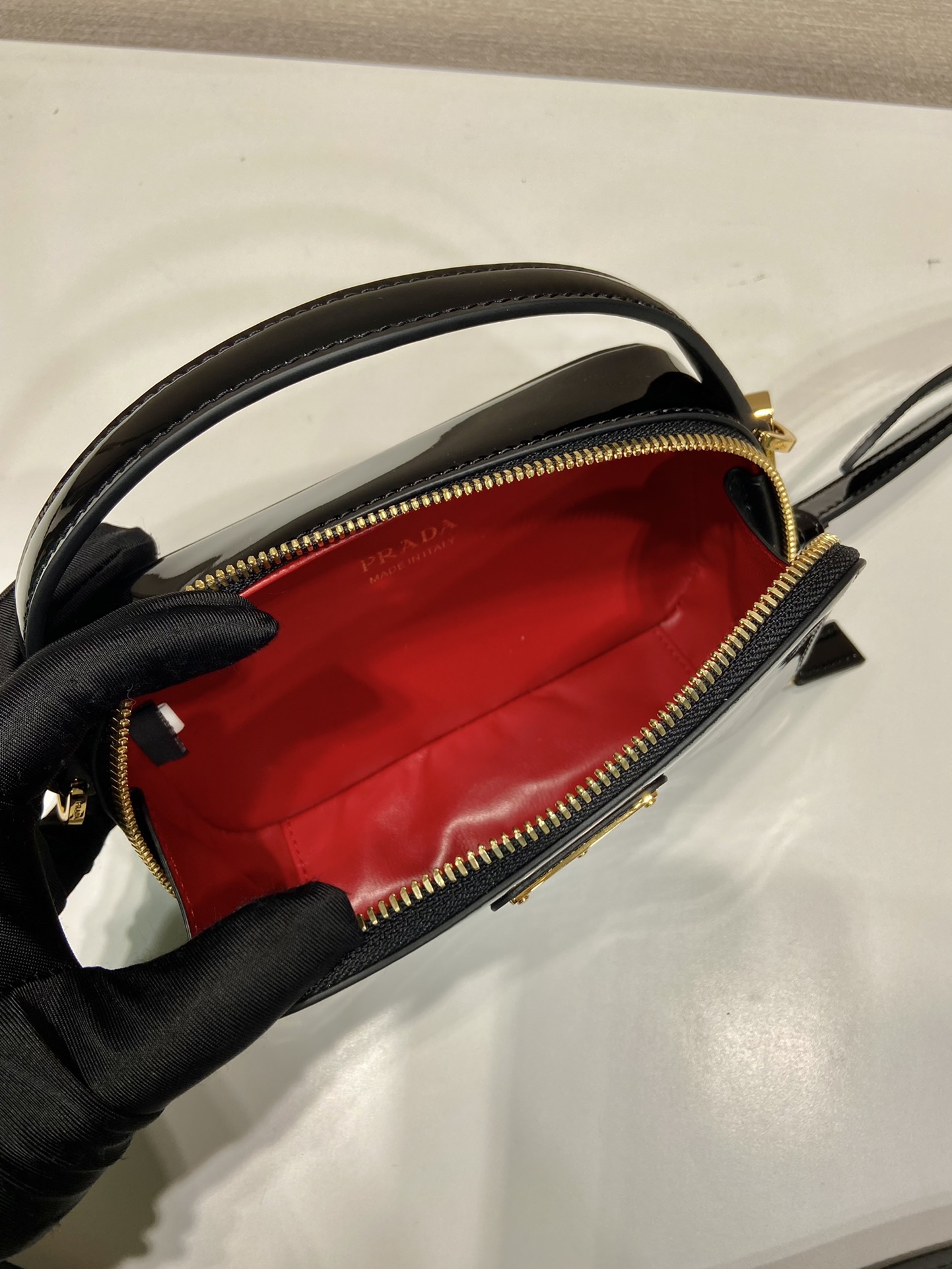 Pra*a patent 1bh206 bag-17.5*10.5*4.5cm