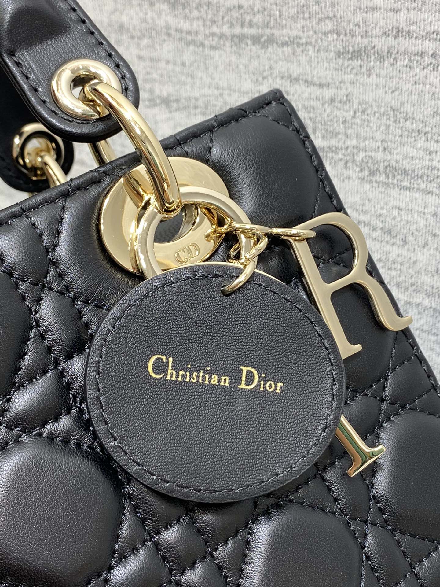 lady D*or bag-gold hardware-20*16.5*8cm