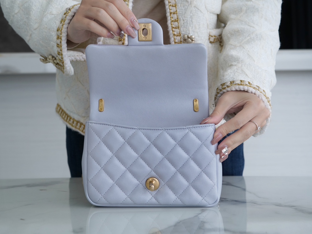 Ch@nel Flap Bag-12.5*17*5CM